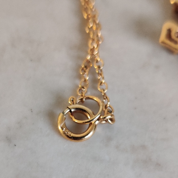 Elegant Garnet Glass Cross Necklace 14K Gold Over Silver 925 - Picture 8 of 13